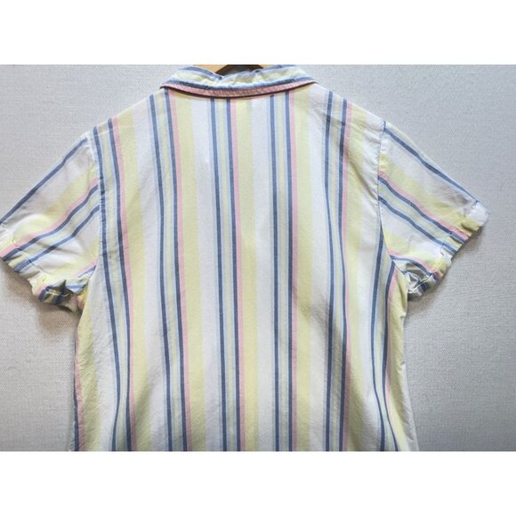 Christopher & Banks Womens Button Up Shirt Short Sleeve Size S Multicolor Stripe - Picture 10 of 12